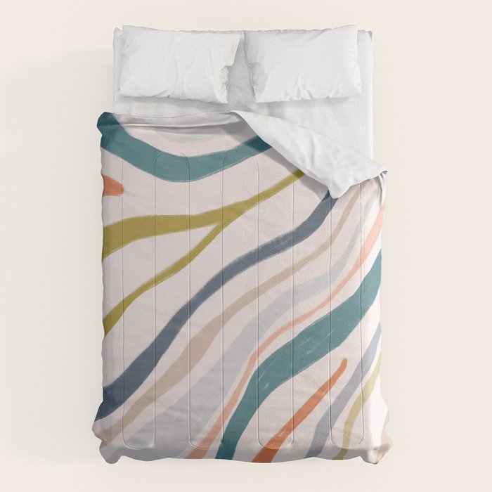 Abstract painting in pastel hues Comforter Gallery Image 6