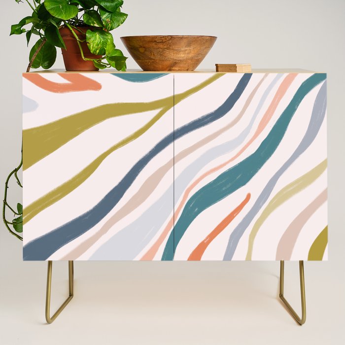 Abstract painting in pastel hues Credenza Gallery Image 1