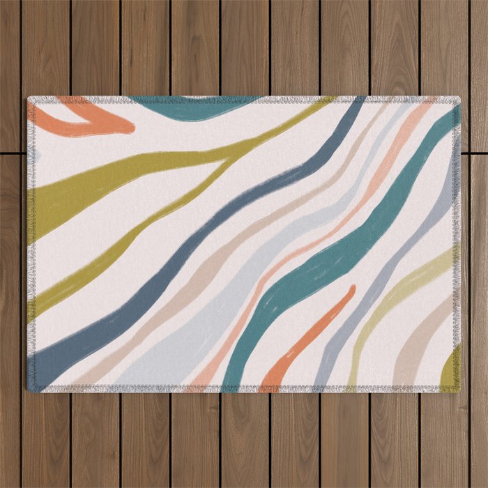 Abstract painting in pastel hues Outdoor Rug Gallery Image 1