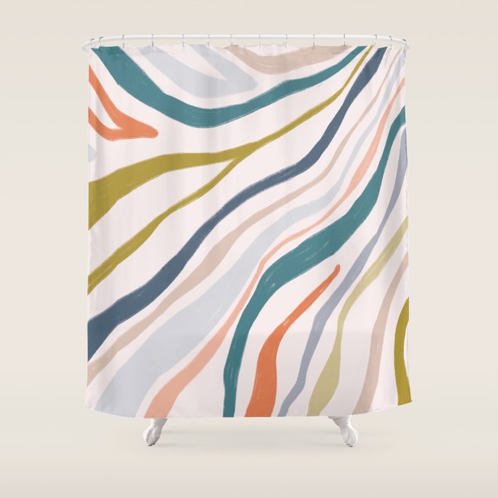 Abstract painting in pastel hues Shower Curtain Gallery Image 1
