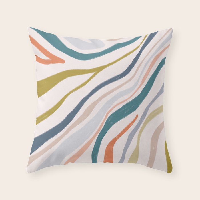 Abstract painting in pastel hues Throw Pillow Gallery Image 6