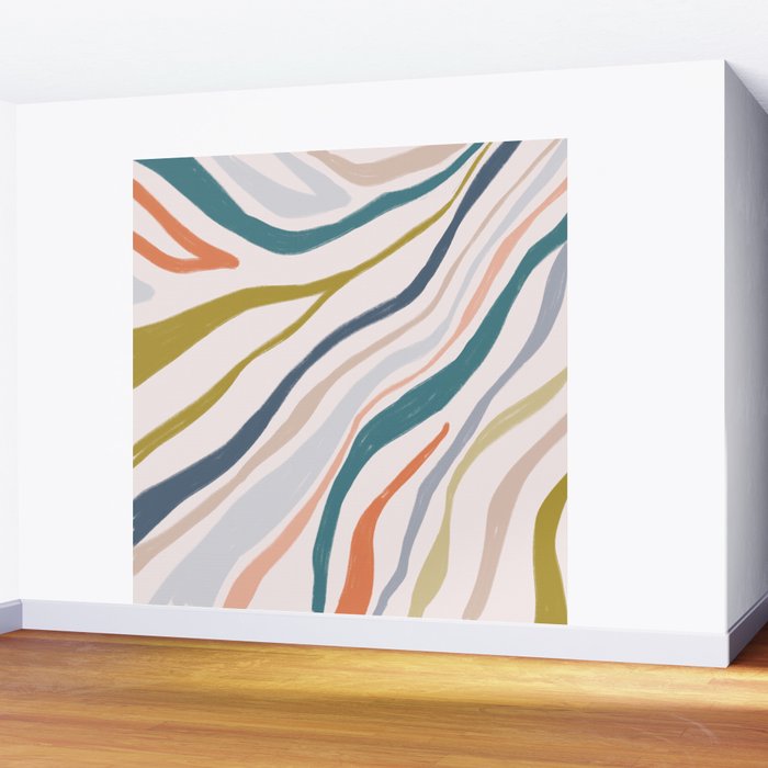 Abstract painting in pastel hues Wall Mural Gallery Image 2