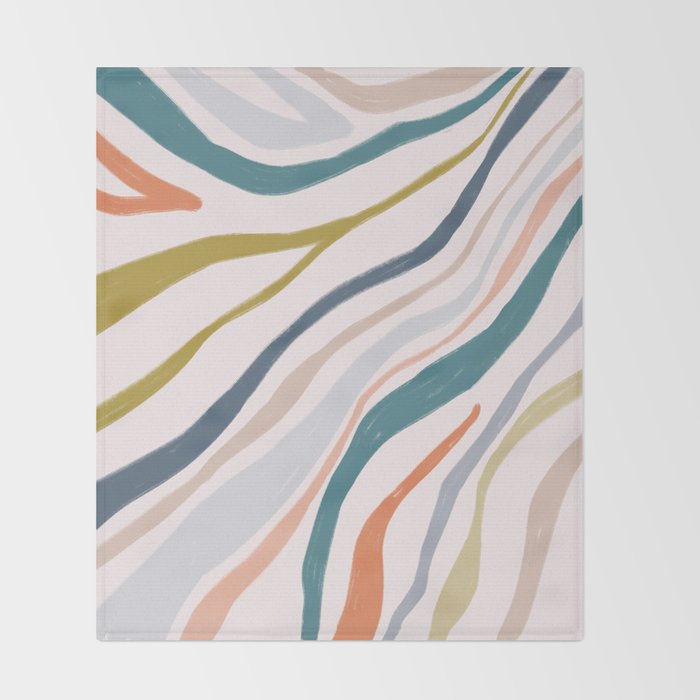 Abstract painting in pastel hues Throw Blanket Gallery Image 2