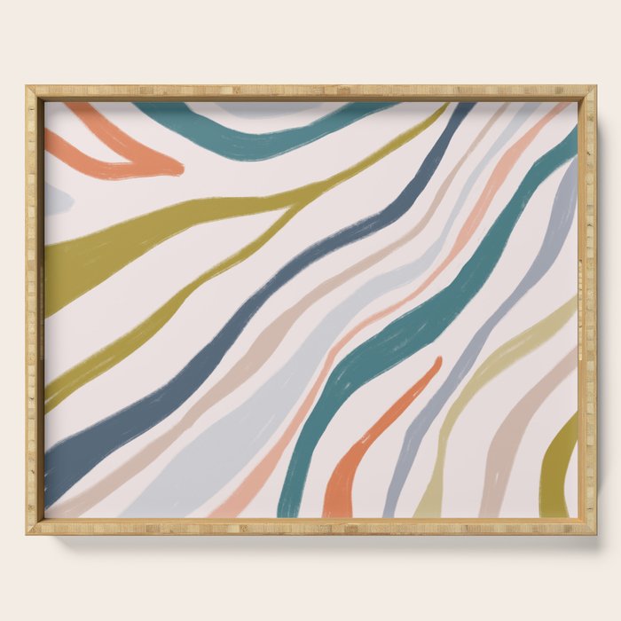 Abstract painting in pastel hues Serving Tray Gallery Image 1