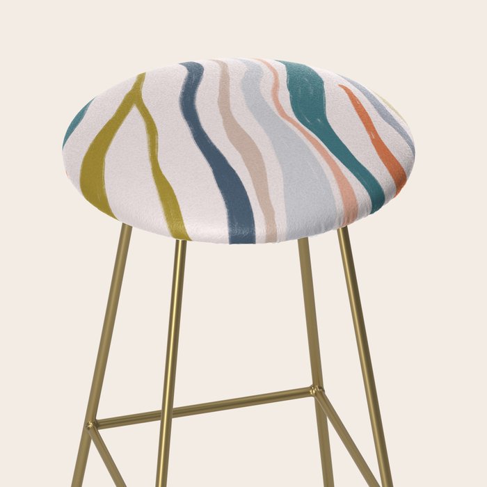 Abstract painting in pastel hues Stool Gallery Image 2