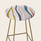 Abstract painting in pastel hues Stool Gallery Image 2