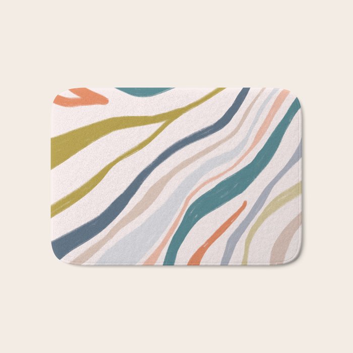 Abstract painting in pastel hues Bath Mat