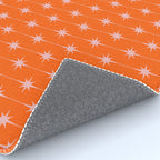 Midcentury Stars and Dots Classic Pattern in Orange and Blush Pink Rug Gallery Image 4