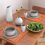 Midcentury Stars and Dots Classic Pattern in Orange and Blush Pink Placemat Gallery Image 2