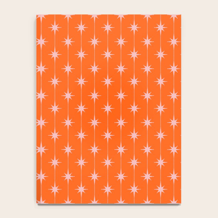 Midcentury Stars and Dots Classic Pattern in Orange and Blush Pink Notebook Gallery Image 4