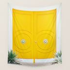 Palm Springs Yellow Door - Midcentury Modern Wall Tapestry Gallery Image 4