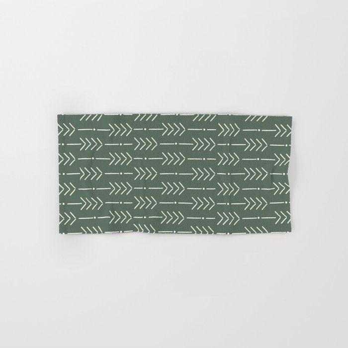 Arrow Lines Pattern in Forest Sage Green 2 Bath Towel Gallery Image 1