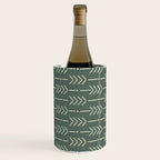 Arrow Lines Pattern in Forest Sage Green 2 Wine Chiller Gallery Image 3