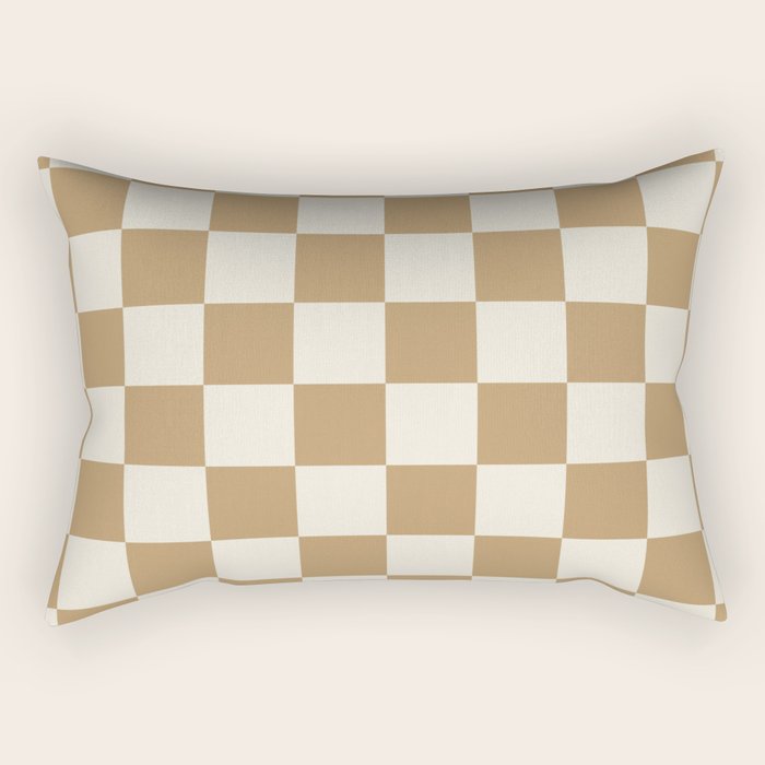 Wheatberry x Cream Puff Mixed Checker Rectangular Pillow Gallery Image 1