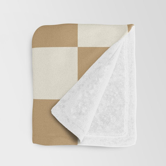 Wheatberry x Cream Puff Mixed Checker Throw Blanket Gallery Image 3