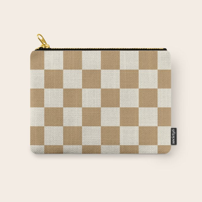 Wheatberry x Cream Puff Mixed Checker Carry All Pouch Gallery Image 1