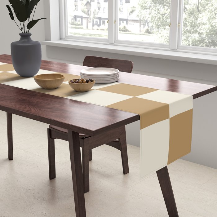 Wheatberry x Cream Puff Mixed Checker Table Runner Gallery Image 2