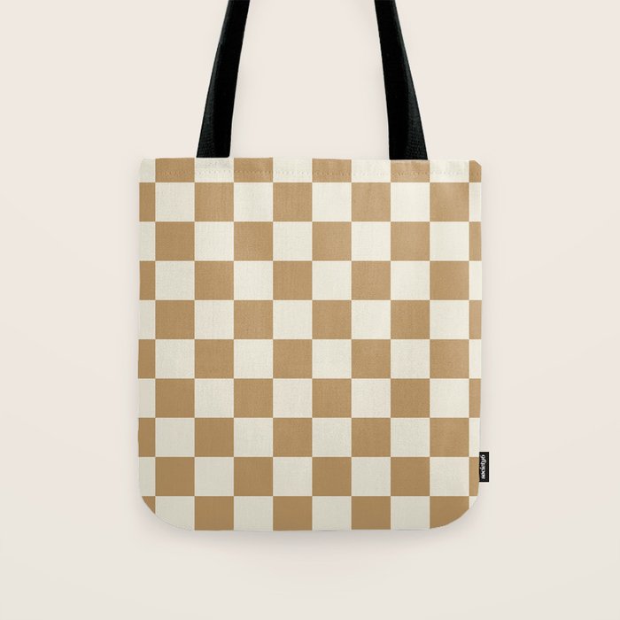 Wheatberry x Cream Puff Mixed Checker Tote Bag Gallery Image 1