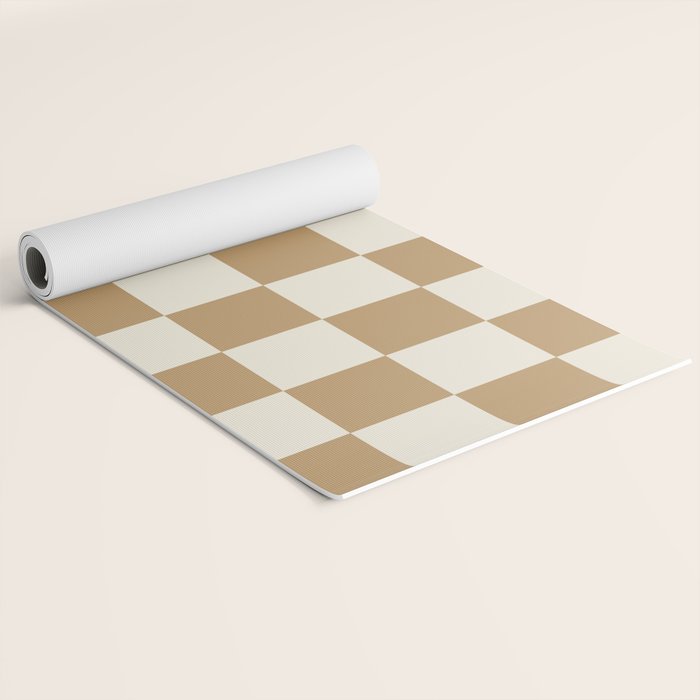 Wheatberry x Cream Puff Mixed Checker Yoga Mat Gallery Image 2
