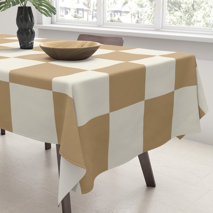 Wheatberry x Cream Puff Mixed Checker Tablecloth Gallery Image 3