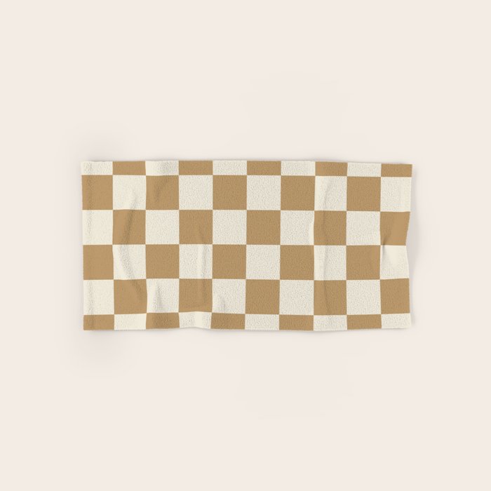 Wheatberry x Cream Puff Mixed Checker Bath Towel Gallery Image 1