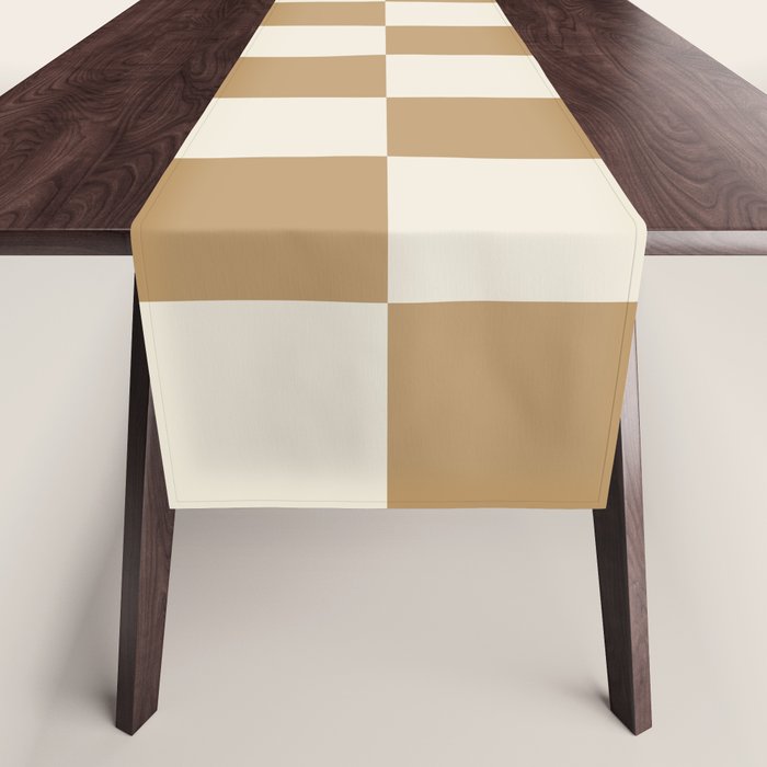 Wheatberry x Cream Puff Mixed Checker Table Runner Gallery Image 1