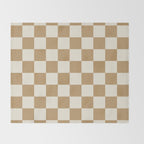 Wheatberry x Cream Puff Mixed Checker Throw Blanket Gallery Image 2