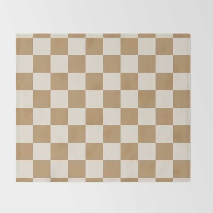 Wheatberry x Cream Puff Mixed Checker Throw Blanket Gallery Image 2
