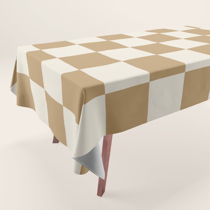 Wheatberry x Cream Puff Mixed Checker Tablecloth Gallery Image 1