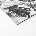 Black gray modern watercolor roses floral pattern Welcome Mat Gallery Image 2