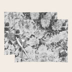 Black gray modern watercolor roses floral pattern Placemat Gallery Image 1