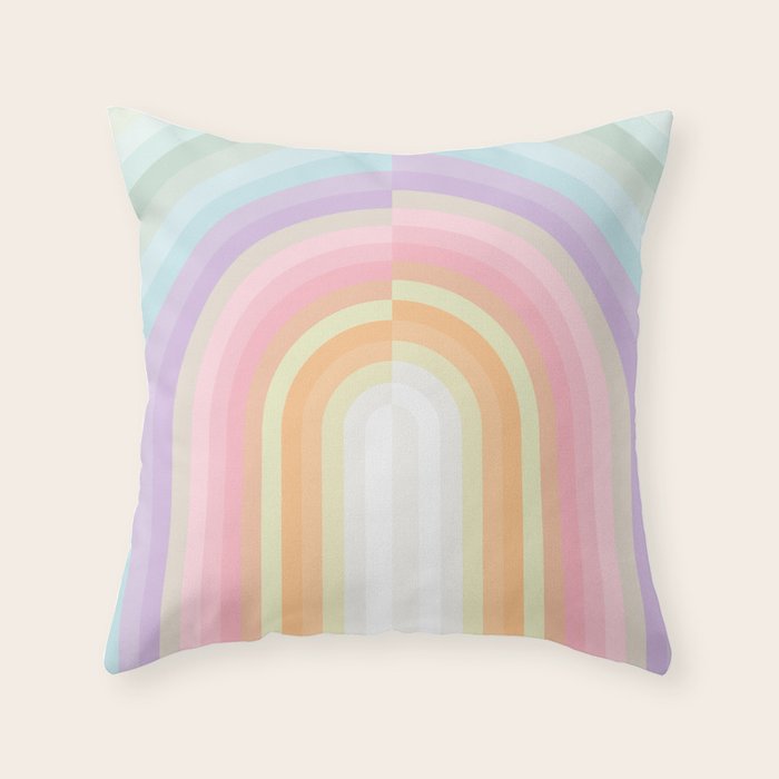 Dreamy Pastel Rainbow 1 Throw Pillow Gallery Image 1