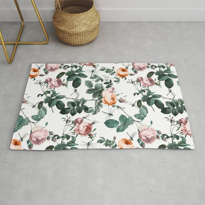 Floral and Winged Darter Rug Gallery Image 1