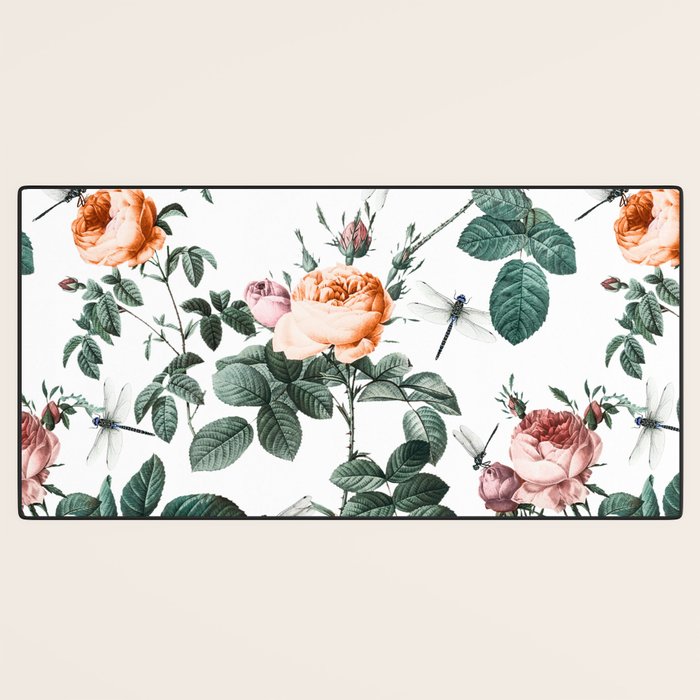 Floral and Winged Darter Desk Mat Gallery Image 3