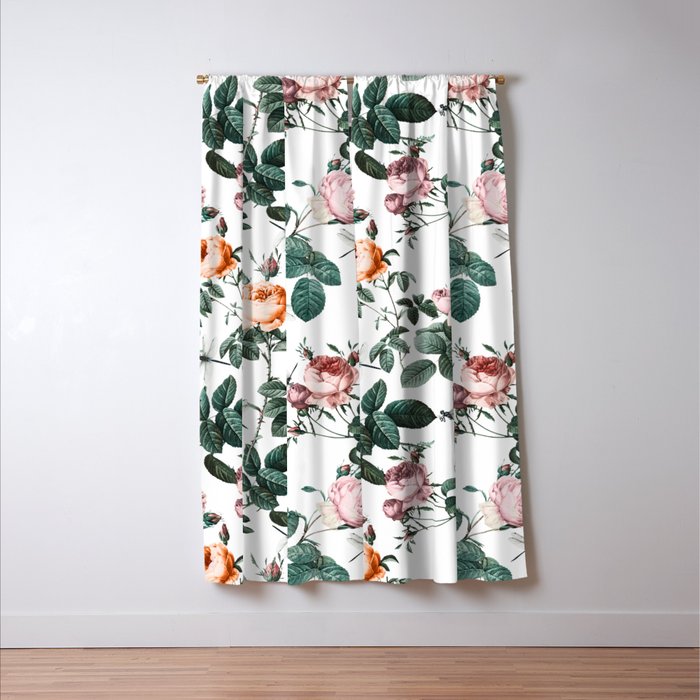 Floral and Winged Darter Window Curtain Gallery Image 3