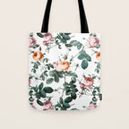 Floral and Winged Darter Tote Bag Gallery Image 1