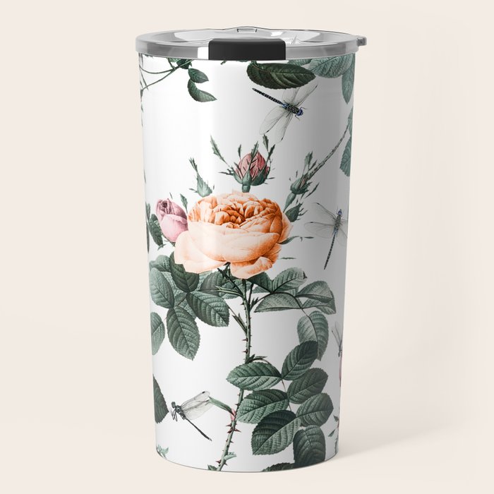 Floral and Winged Darter Travel Mug Gallery Image 1
