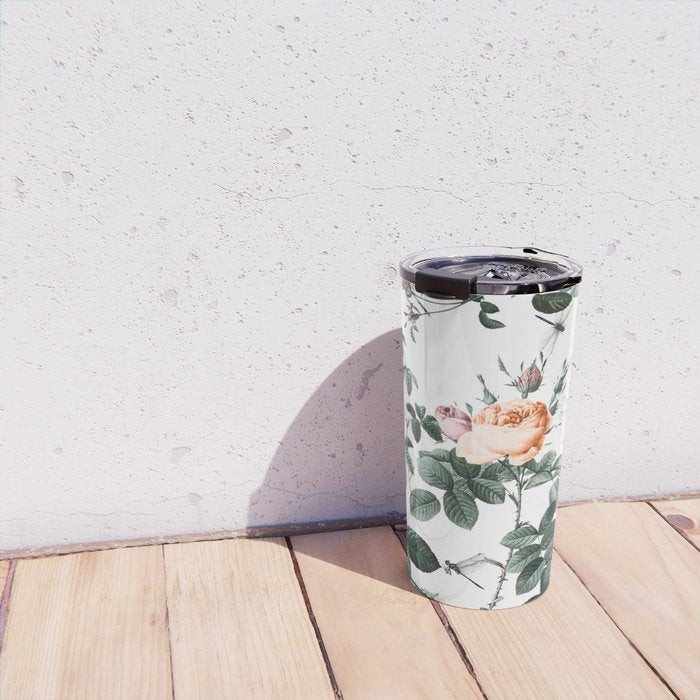 Floral and Winged Darter Travel Mug Gallery Image 4