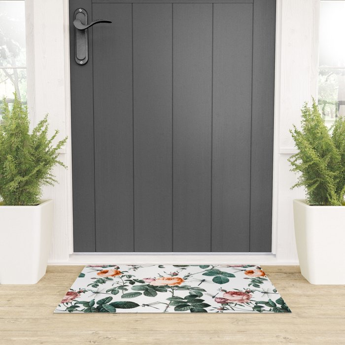 Floral and Winged Darter Welcome Mat Gallery Image 3