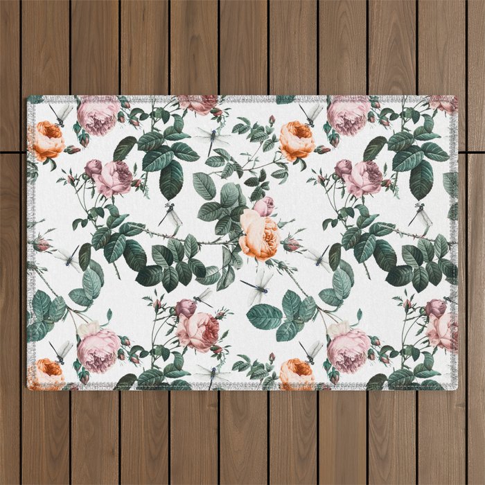 Floral and Winged Darter Outdoor Rug Gallery Image 1