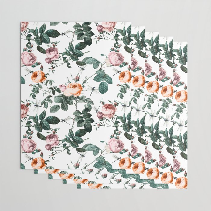 Floral and Winged Darter Wrapping Paper Gallery Image 3
