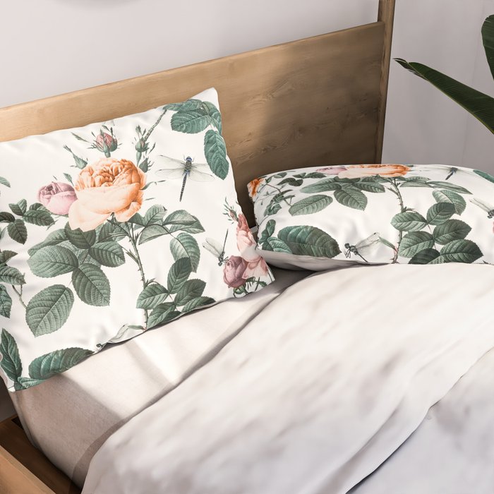 Floral and Winged Darter Pillow Sham Gallery Image 2
