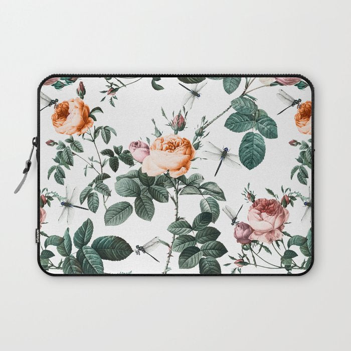 Floral and Winged Darter Laptop Sleeve Gallery Image 1