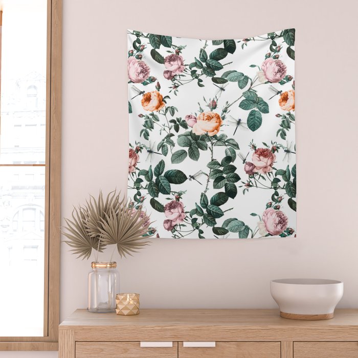 Floral and Winged Darter Wall Tapestry Gallery Image 2