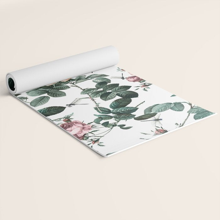 Floral and Winged Darter Yoga Mat Gallery Image 2