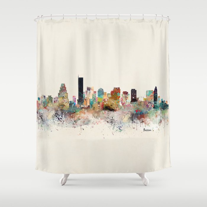 boston city skyline Shower Curtain Gallery Image 1