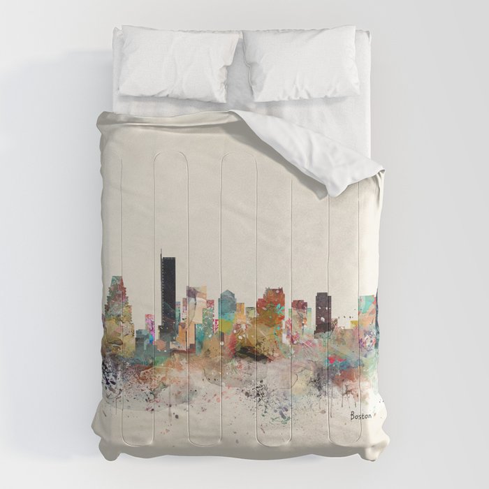 boston city skyline Comforter Gallery Image 1