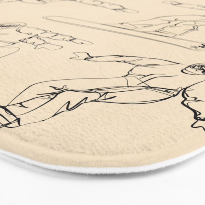 Minimal Snowboarders Line Art 2 Bath Mat Gallery Image 3