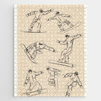 Minimal Snowboarders Line Art 2 Jigsaw Puzzle Gallery Image 1