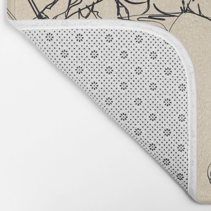 Minimal Snowboarders Line Art 2 Bath Mat Gallery Image 2